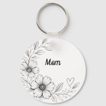 Personalisiertes Mutter-Blumen-Anhänger-Schlüssela