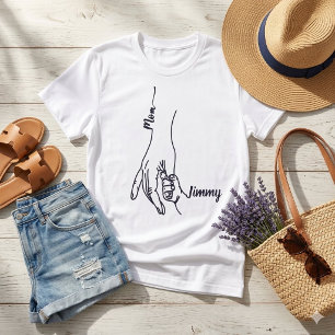 Personalisiertes Mutter und Kind Händchenhalten T-Shirt