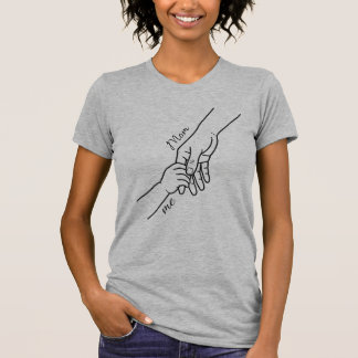 Personalisiertes Mutter-und-Kind-Hände-Linien-Art- T-Shirt