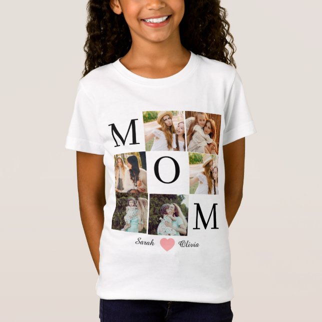personalisiertes Mutterbild Mutterschaftstagsgesch T-Shirt (Vorderseite)