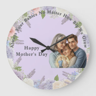 personalisiertes Muttertagsfoto Große Wanduhr