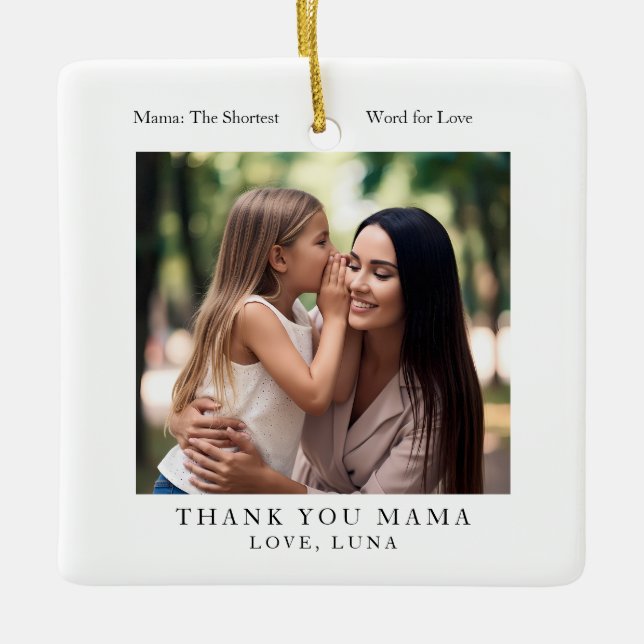 Personalisiertes Muttertagsfoto Keramikornament (Vorderseite)