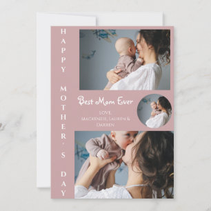 Personalisiertes Muttertagsgeschenk, dreiteilige F Feiertagskarte