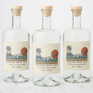 Personalisiertes Myrtle Beach-Wochenende-Junggesel Alkoholflaschenetikett