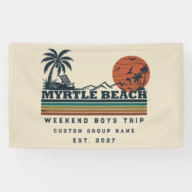 Personalisiertes Myrtle Beach-Wochenende-Junggesel Banner (Horizontal)