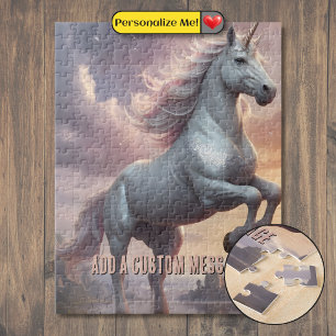 Personalisiertes Mystisches Weißes Einhorn Puzzle