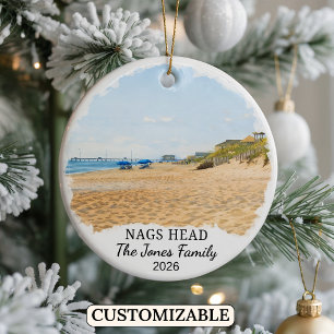 Personalisiertes Nags Head-Ornament, North Carolin Keramik Ornament