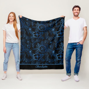 Personalisiertes, nahtloses, bläuliches Muster Fleecedecke