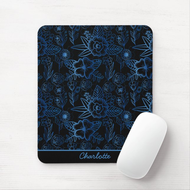 Personalisiertes, nahtloses, bläuliches Muster Mousepad (Mit Mouse)