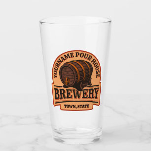 Personalisiertes NAME Altes Eichenfass Bierfass Br Glas