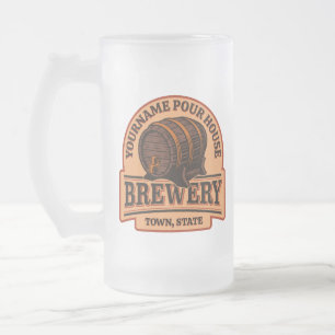 Personalisiertes NAME Altes Eichenfass Bierfass Br Mattglas Bierglas