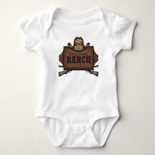 Personalisiertes NAME Cowboy Waffen Western Ranch  Baby Strampler