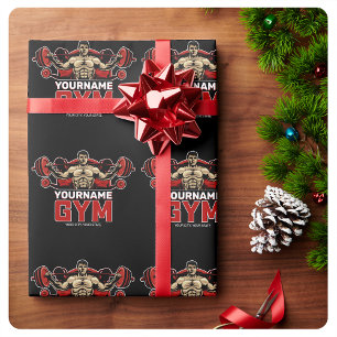 Personalisiertes NAME Fitness Home GYM Gewichthebe Geschenkpapier