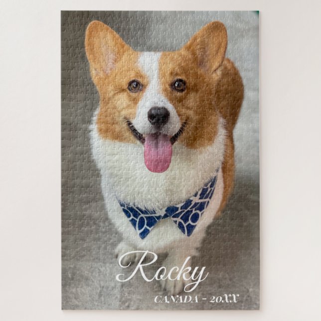 personalisiertes NAME & Foto-Hund  Puzzle (Vertikal)