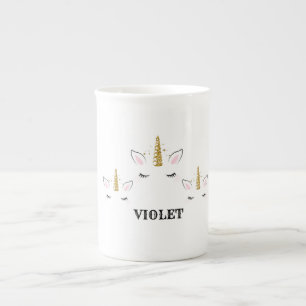 Personalisiertes Namen Einhorn Glitter Design – In Prozellantasse