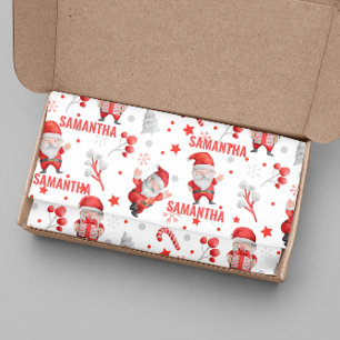 Personalisiertes Namens-Christmas-Santa-Muster Seidenpapier