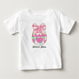 Personalisiertes Namens-Glitter-Oster-Ei Coquette Baby T-shirt
