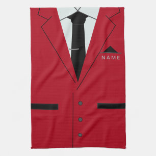 Personalisiertes Namens-Küchenhandtuch Faux-Roter Geschirrtuch