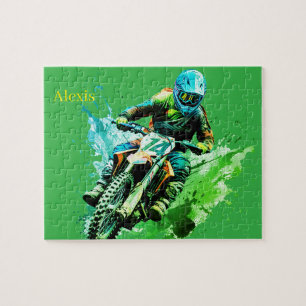 Personalisiertes Namens-Motocross-Puzzle Puzzle