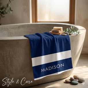 Personalisiertes Namens-Navy-Stil-Badetuch Badehandtuch