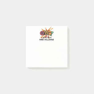 Personalisiertes Namens-Spaß-Comicbuch OMG Post-it Klebezettel