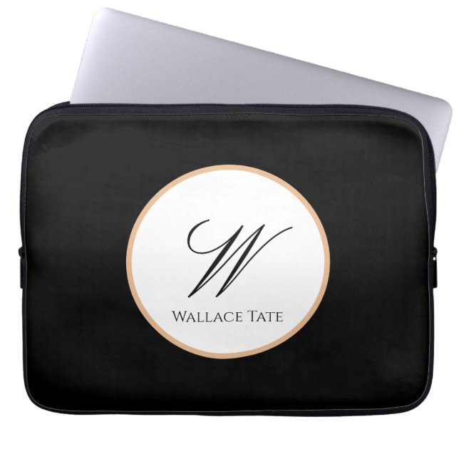 Personalisiertes Namens- und Initial-Tech-Geschenk Laptopschutzhülle (Vorderseite)