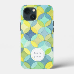 Personalisiertes Namens-Wasserfarben-Kreis-Muster Case-Mate iPhone Hülle