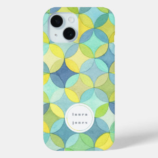 Personalisiertes Namens-Wasserfarben-Kreismuster Case-Mate iPhone Hülle