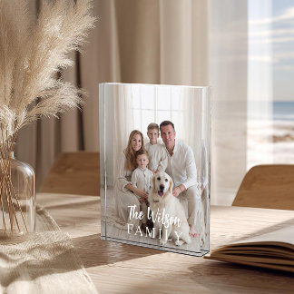 Personalisiertes Namensfamilienfoto Fotoblock