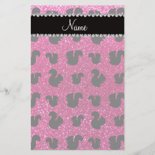 Personalisiertes NamensGlitterneoneichhörnchen de Briefpapier
