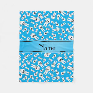 Personalisiertes Namenshimmelblau-Karatemuster Fleecedecke