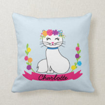 personalisiertes Namenskissen der niedlichen Katze