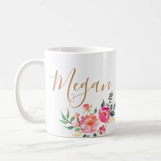 personalisiertes Namensmit Monogramm auch Kaffeetasse (Links)