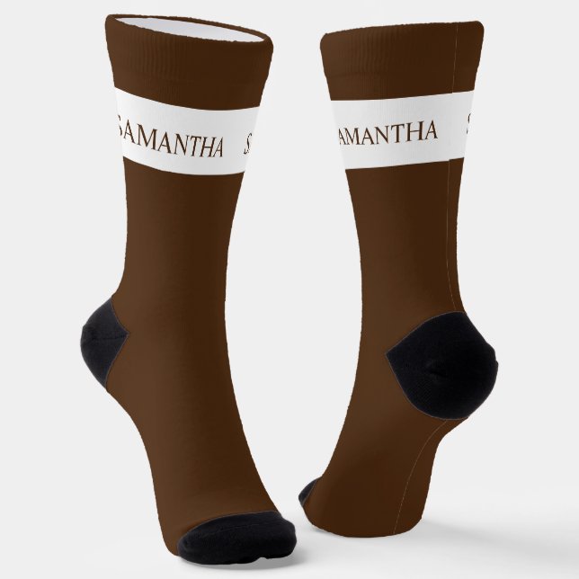 Personalisiertes Namensmonogramm Basic Minimalisti Socken (Gewinkelt)