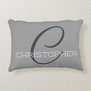 Personalisiertes Namensmonogramm C Initial Schwarz Dekokissen