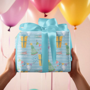 Personalisiertes Namensmonogramm Frohes Geburtstag Geschenkpapier