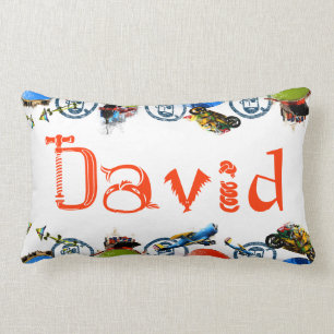 Personalisiertes Namensmonogramm für David/Jungen Lendenkissen