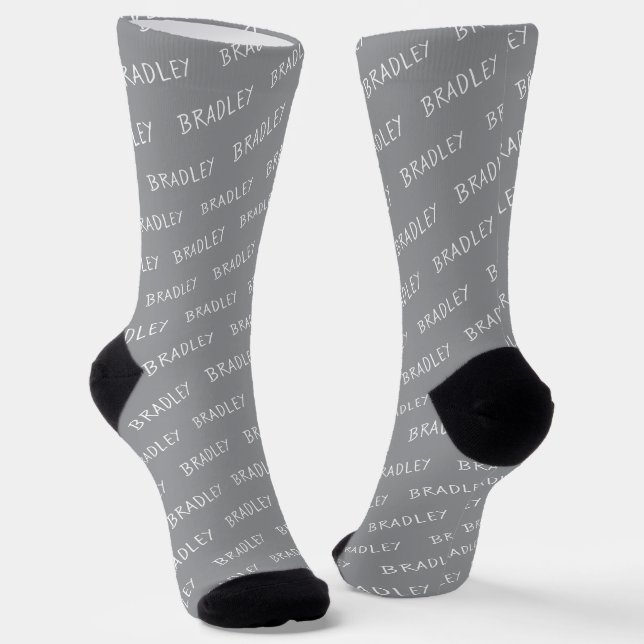 Personalisiertes Namensmonogramm-Muster Socken (Gewinkelt)