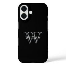 Personalisiertes Namensmonogramm schwarz und grau
