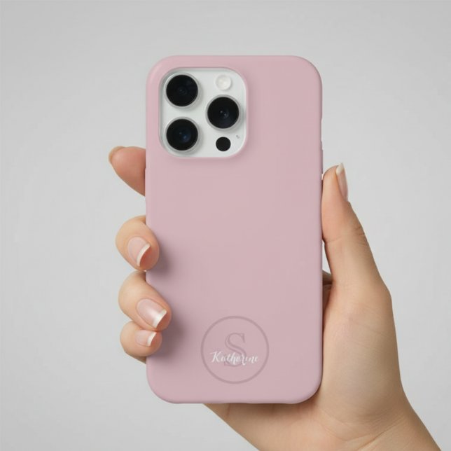 Personalisiertes Namensmonogramm Staubrose iPhone Hülle (Von Creator hochgeladen)