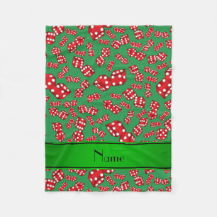 Personalisiertes Namensmuster für grüne Würfel Fleecedecke