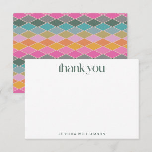 Personalisiertes Namenspapier Modern Geometrisch Dankeskarte