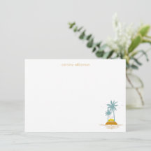 Personalisiertes Namenspapier Strand Palme Süß