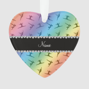 Personalisiertes Namensregenbogengymnastikmuster Ornament