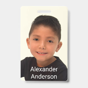 Personalisiertes Namensschild für Kinderfotos Ausweis