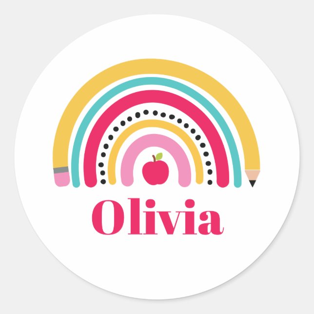 Personalisiertes Namensschild Runder Aufkleber (Vorderseite)