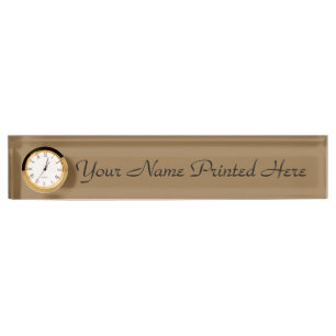 Personalisiertes Namensschild w/Clock Namensplakette