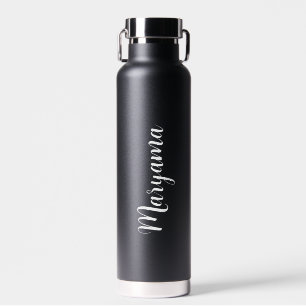 Personalisiertes Namensschrift Schwarz Trinkflasche