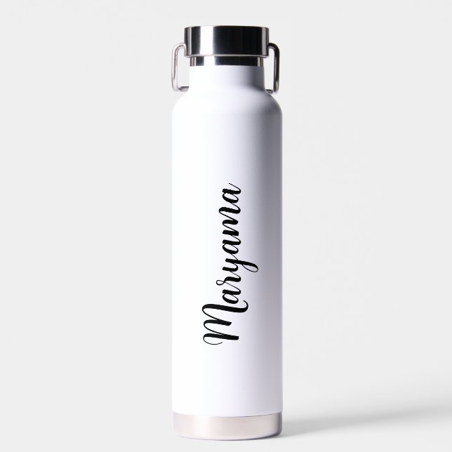 Personalisiertes Namensschrift Weiß Trinkflasche (Vorne)