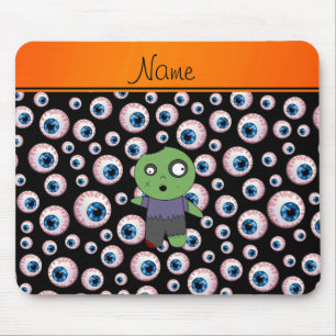 Personalisiertes Namensschwarzes schaut Zombie an Mousepad
